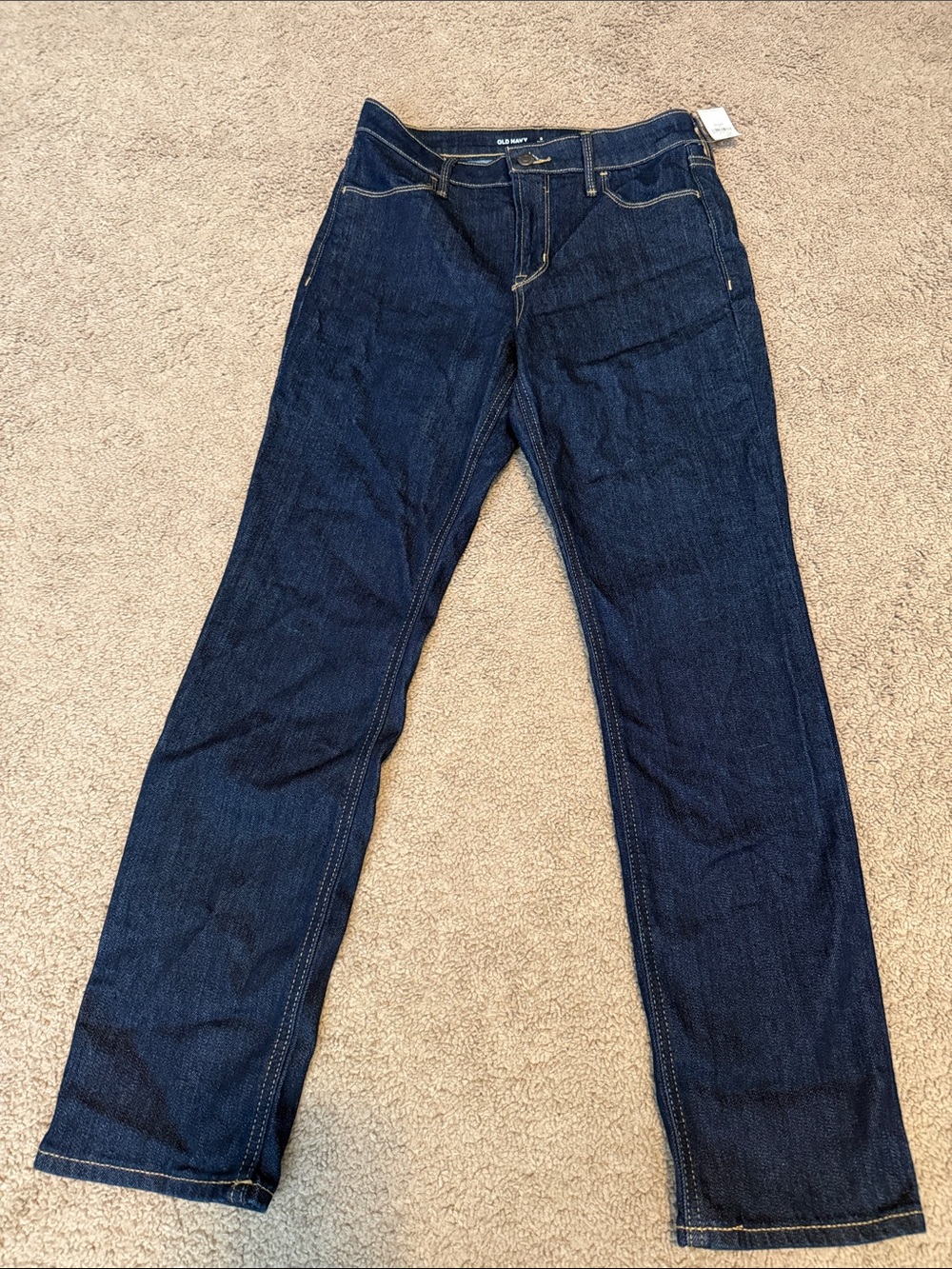 Dark Blue Straight Leg Jeans